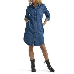 Lee denim long sleeve button shirt dress